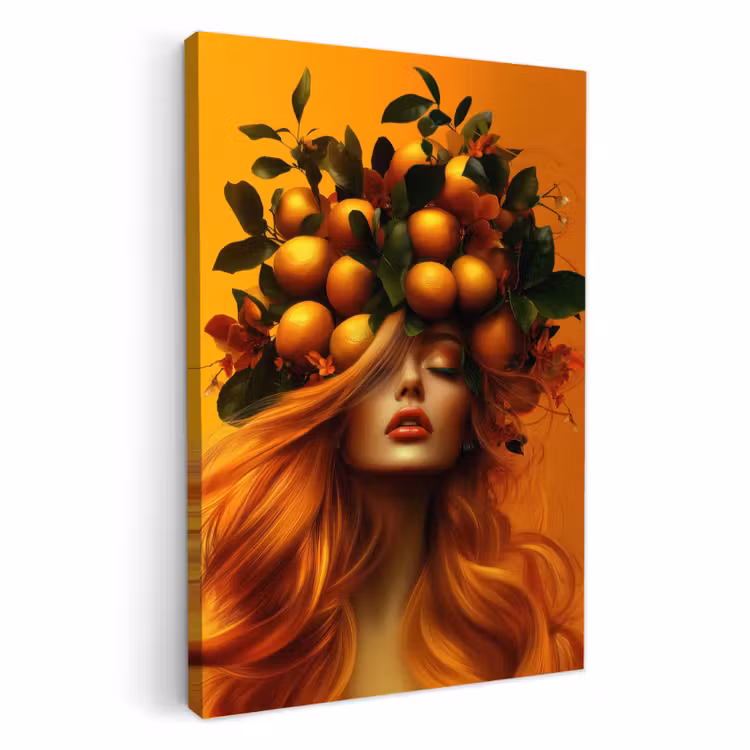 Dipinti su tela - Donna - Limoni - Fiore - Giallo — 2