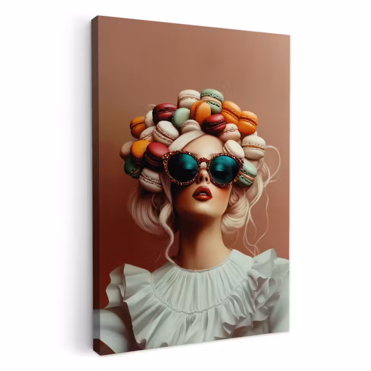 Dipinti su tela - Donna - Macaron - Occhiali — 1