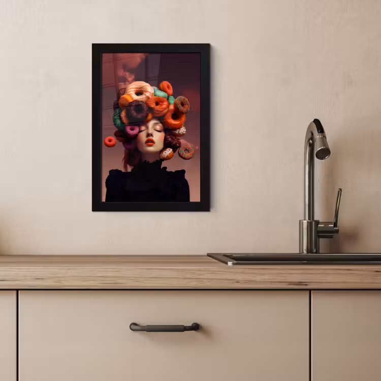 KitchenYeah - Cucina - Cornice per foto - Donna - Ciambelle - Colorate — 4