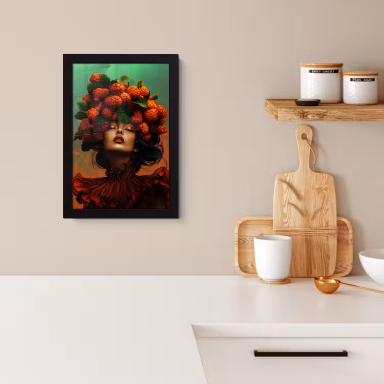 KitchenYeah - Cucina - Cornice per foto - Donna - Lamponi - Foglie — 2