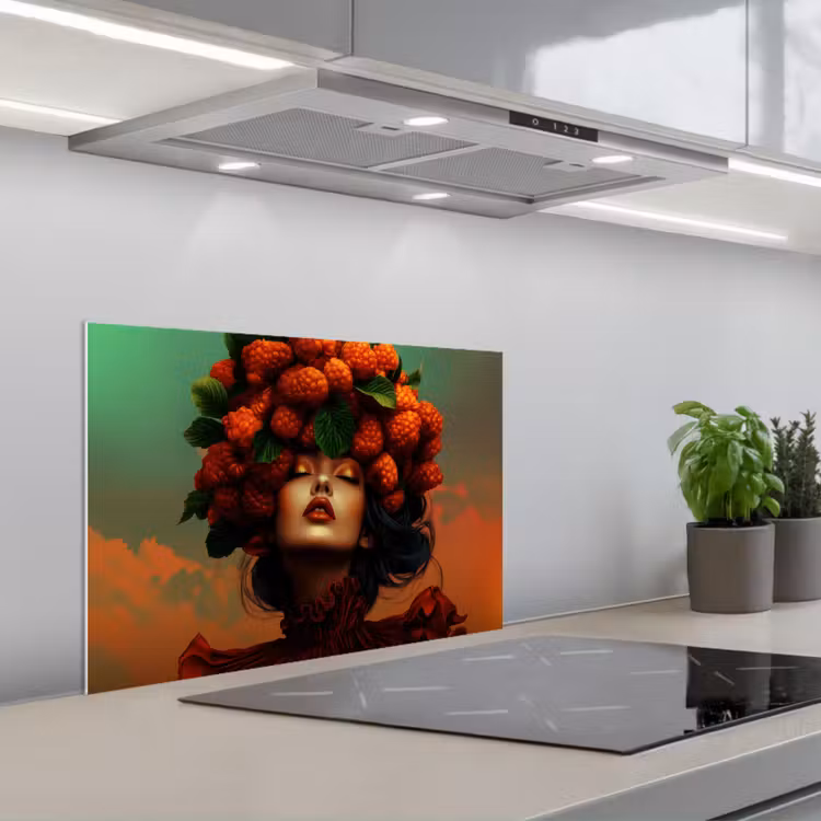 Paraschizzi cucina - Donna - Lamponi - Foglie — 1