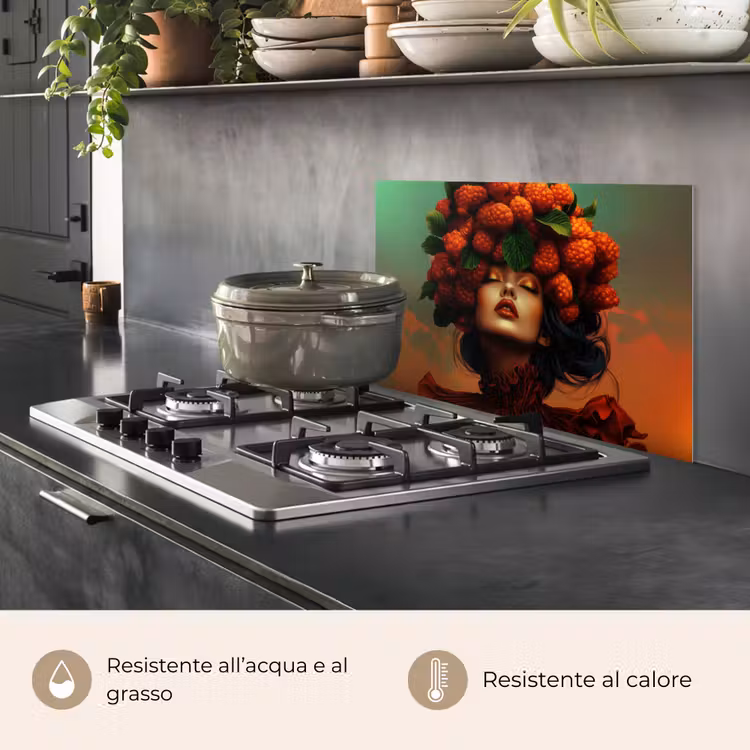 Paraschizzi cucina - Donna - Lamponi - Foglie — 2