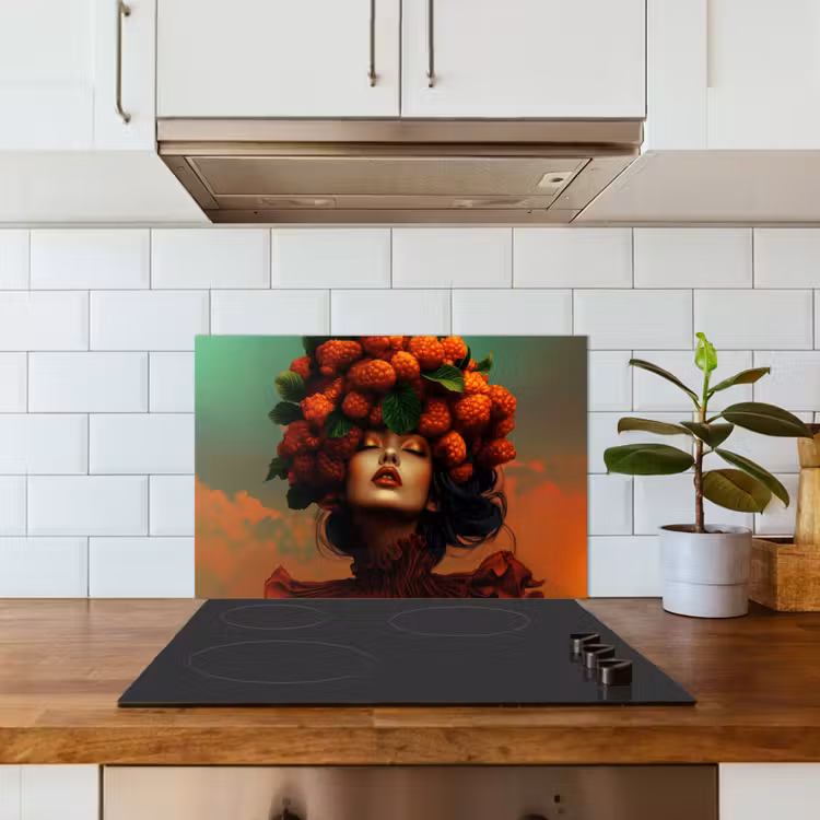 Paraschizzi cucina - Donna - Lamponi - Foglie — 3