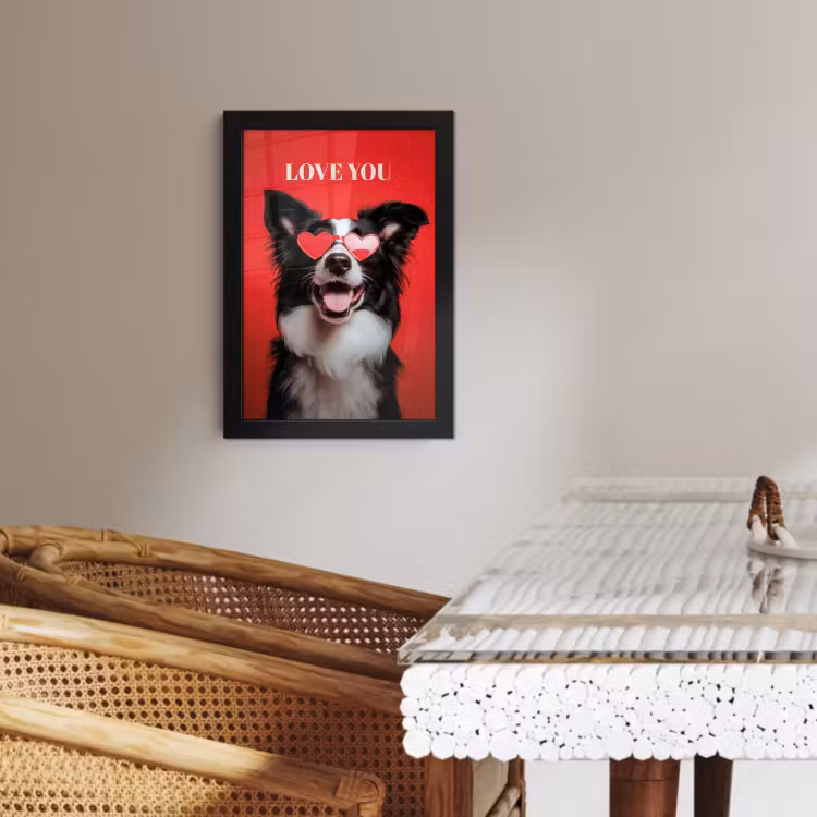 KitchenYeah - Cucina - Cornice per foto - Cane - Occhiali a cuore - Loveyou - Rosso — 4