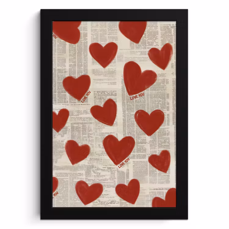 KitchenYeah - Cucina - Cornice per foto - Cuori - Giornale - Loveyou — 1