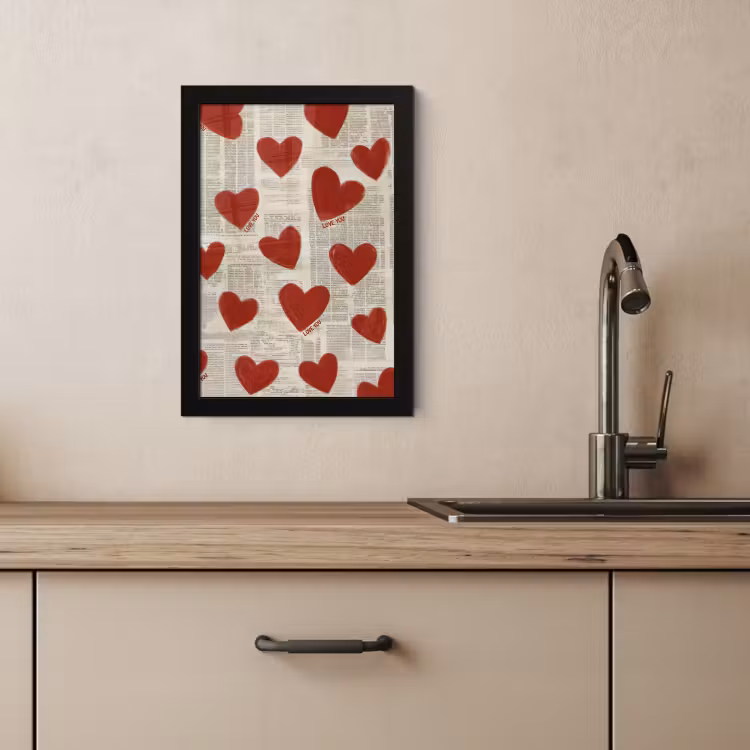 KitchenYeah - Cucina - Cornice per foto - Cuori - Giornale - Loveyou — 3