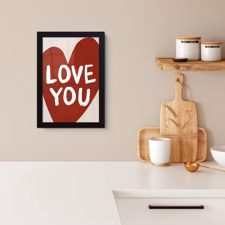 KitchenYeah - Cucina - Cornice per foto - Loveyou - Cuore - Rosso — 2