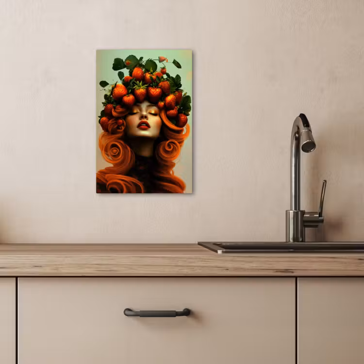 Dipinti su tela - Donna - Fragole - Corona — 1
