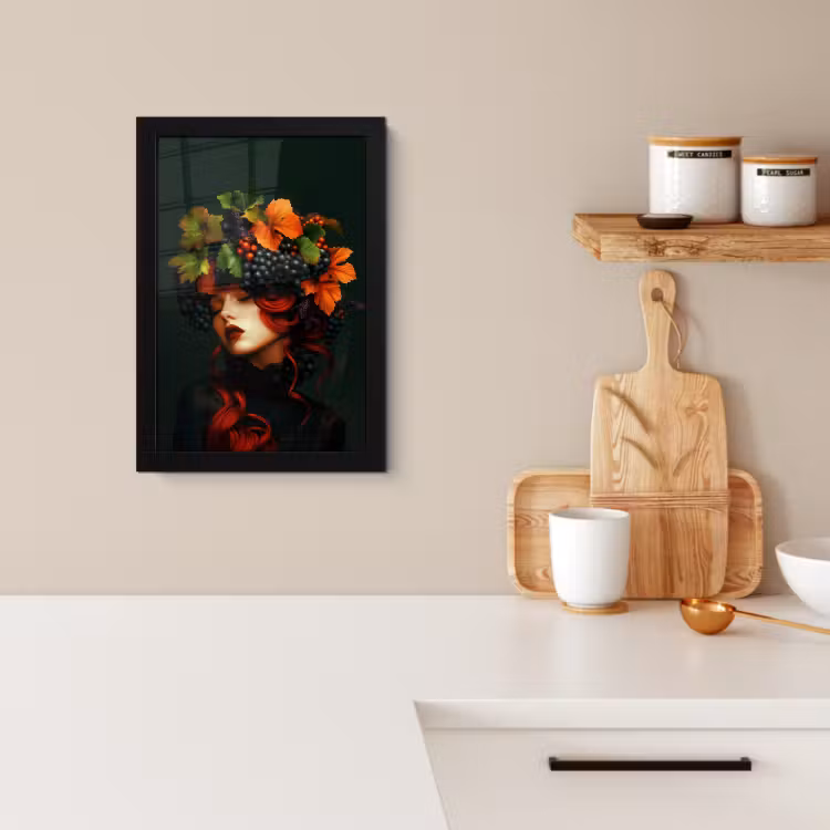 KitchenYeah - Cucina - Cornice per foto - Donna - Rosso - Verde - Uva — 2