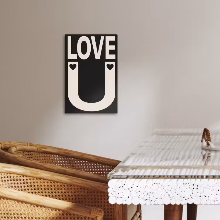 Dipinti su tela - Amore - Nero - Minimalista — 2