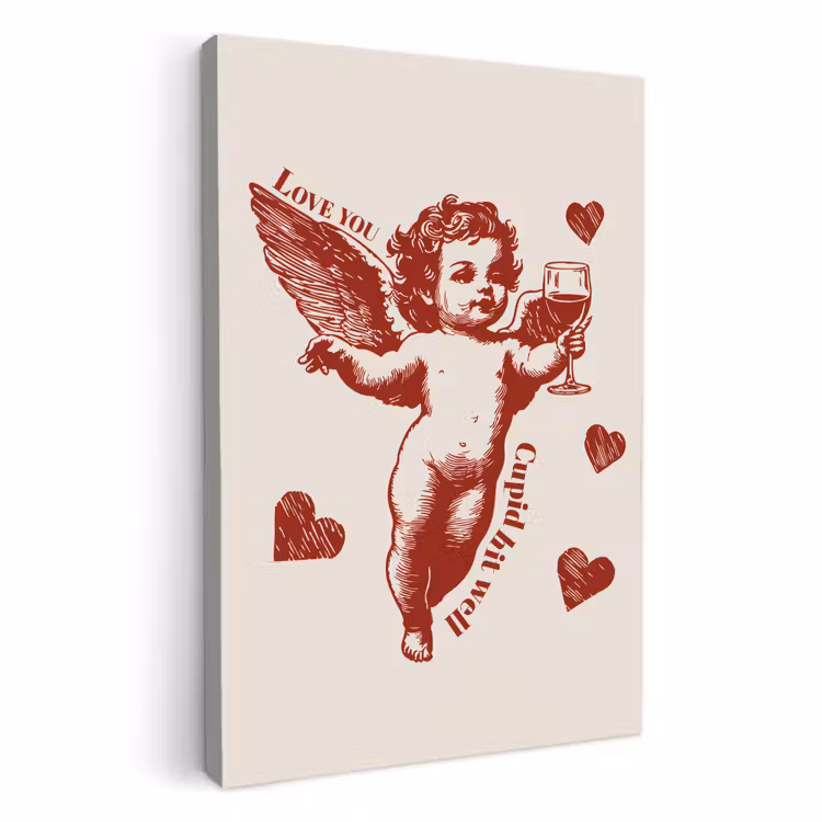 Dipinti su tela - Cupido - Cuori - Rosso - Classico — 1