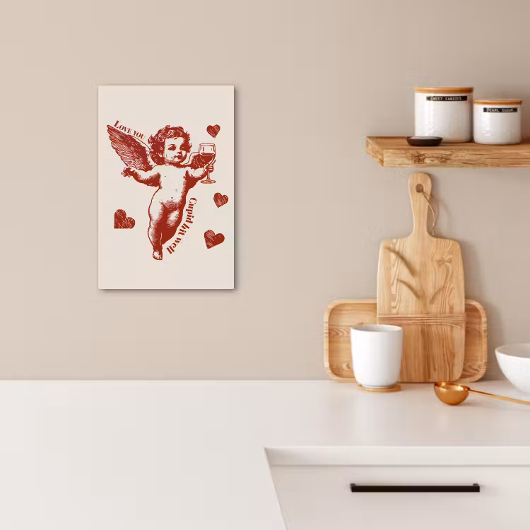 Dipinti su tela - Cupido - Cuori - Rosso - Classico — 2