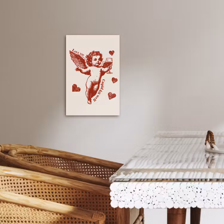 Dipinti su tela - Cupido - Cuori - Rosso - Classico — 3