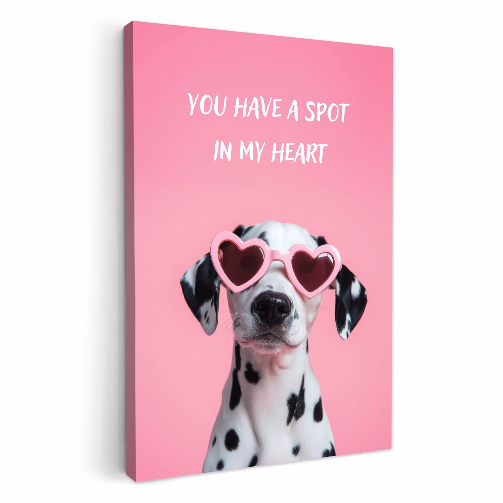 Dipinti su tela - Cuori - Cane - San Valentino - Rosa — 1