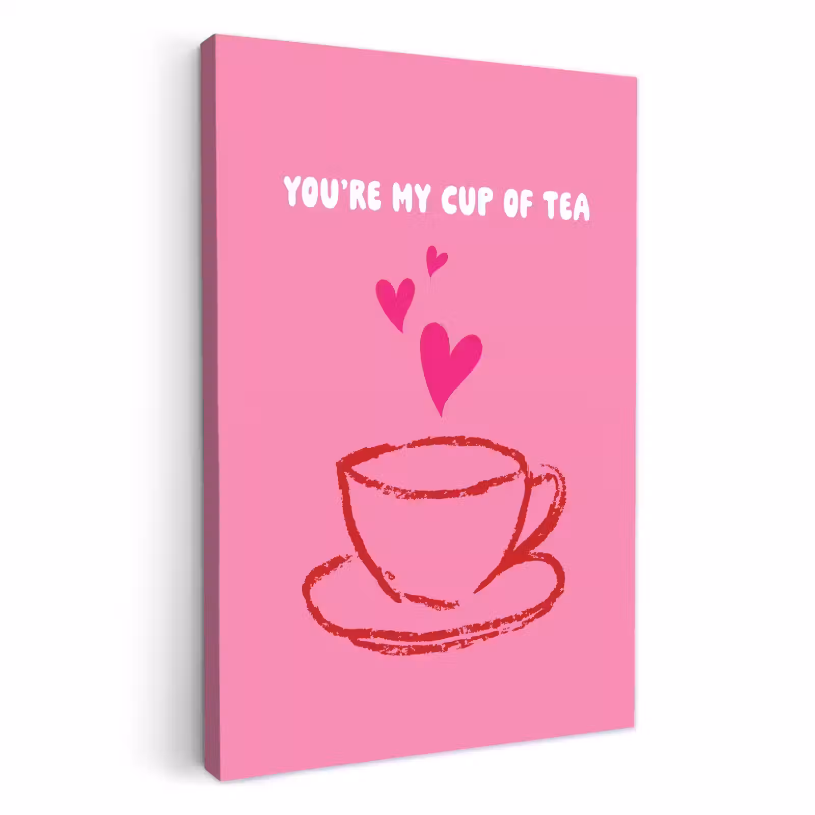 Dipinti su tela - Tè - Rosa - San Valentino - Testo — 1