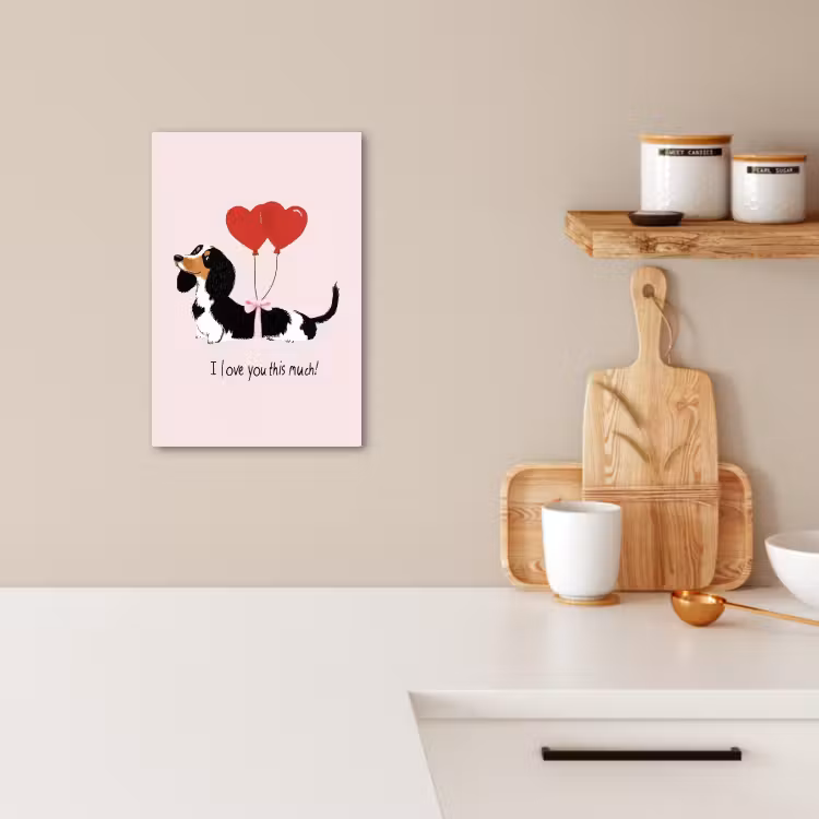 Dipinti su tela - Cane - Bassotto - San Valentino - Amore — 3