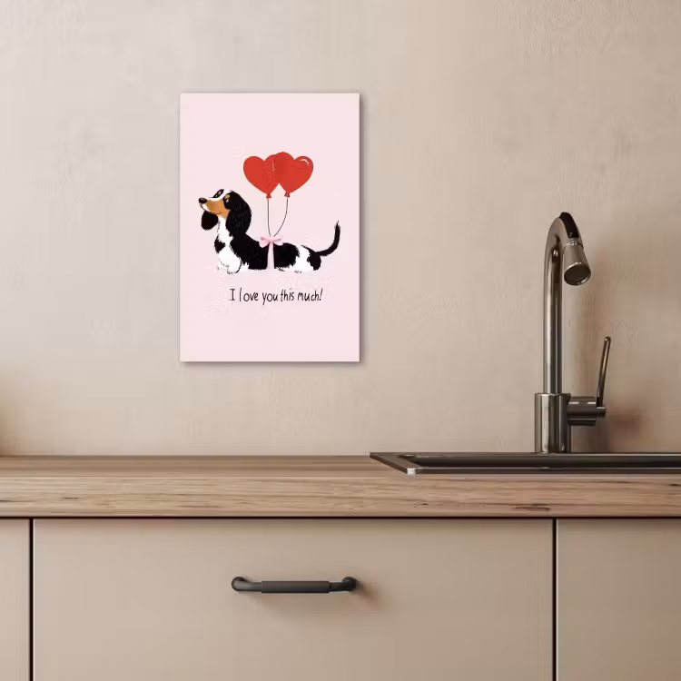Dipinti su tela - Cane - Bassotto - San Valentino - Amore — 4