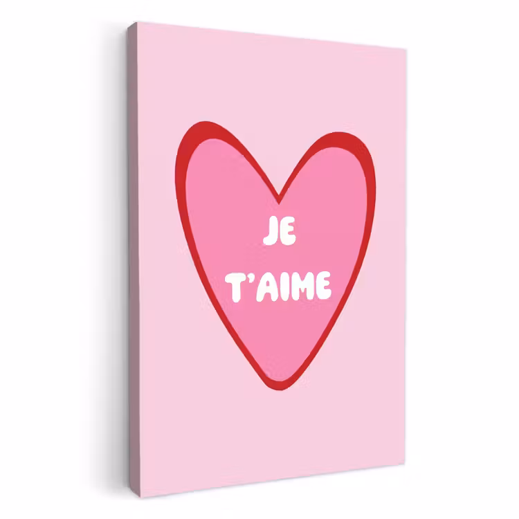 Dipinti su tela - Cuore - Francese - San Valentino - Rosa — 3