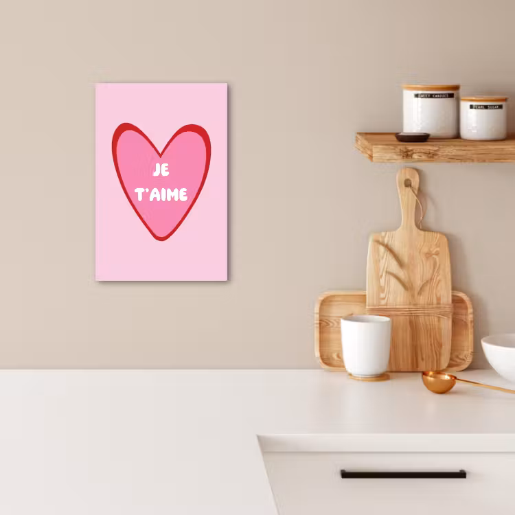 Dipinti su tela - Cuore - Francese - San Valentino - Rosa — 4