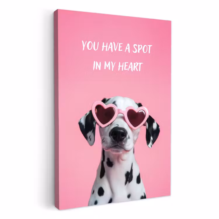 Dipinti su tela - Cuori - Cane - San Valentino - Rosa — 1