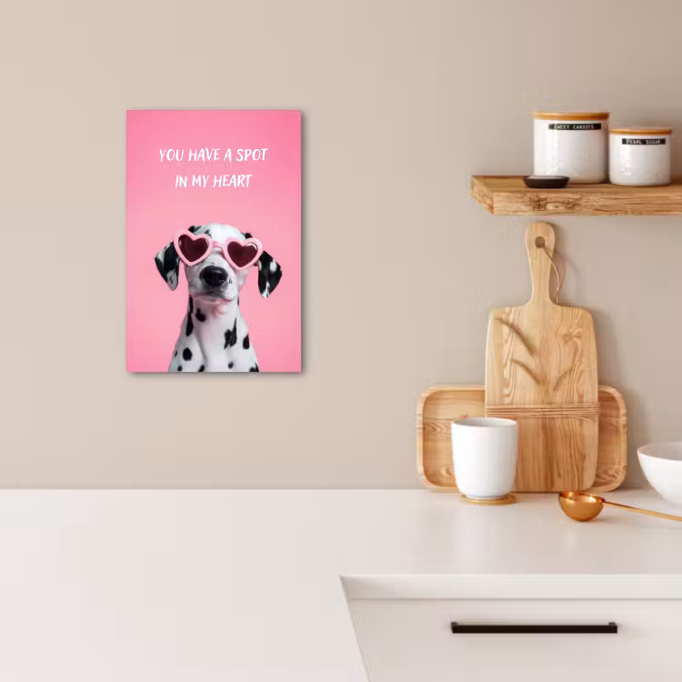 Dipinti su tela - Cuori - Cane - San Valentino - Rosa — 2