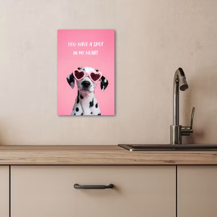 Dipinti su tela - Cuori - Cane - San Valentino - Rosa — 3