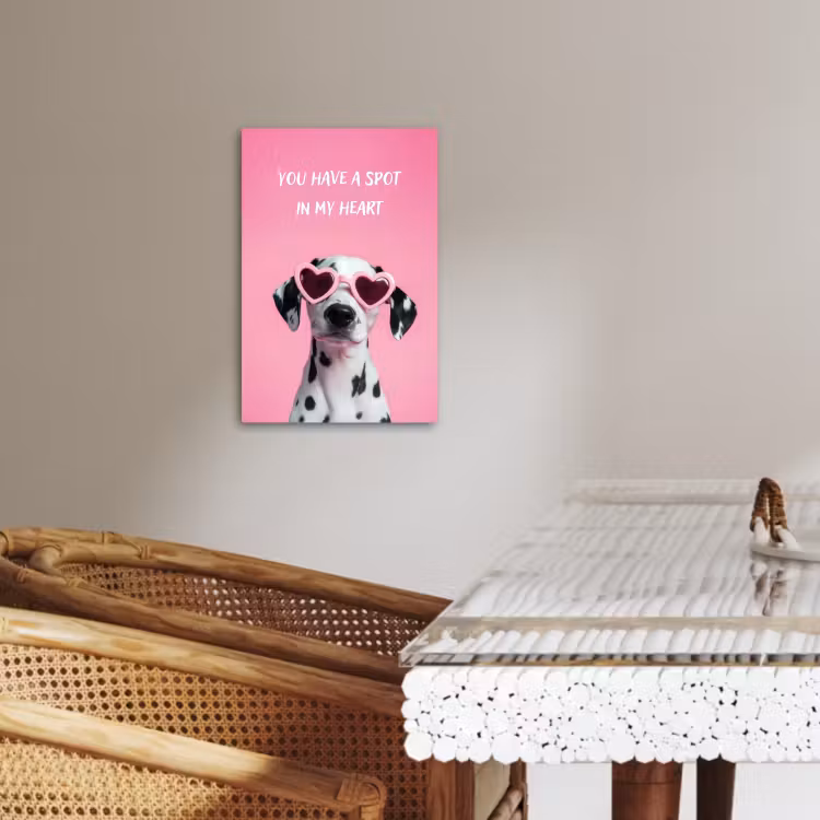 Dipinti su tela - Cuori - Cane - San Valentino - Rosa — 4