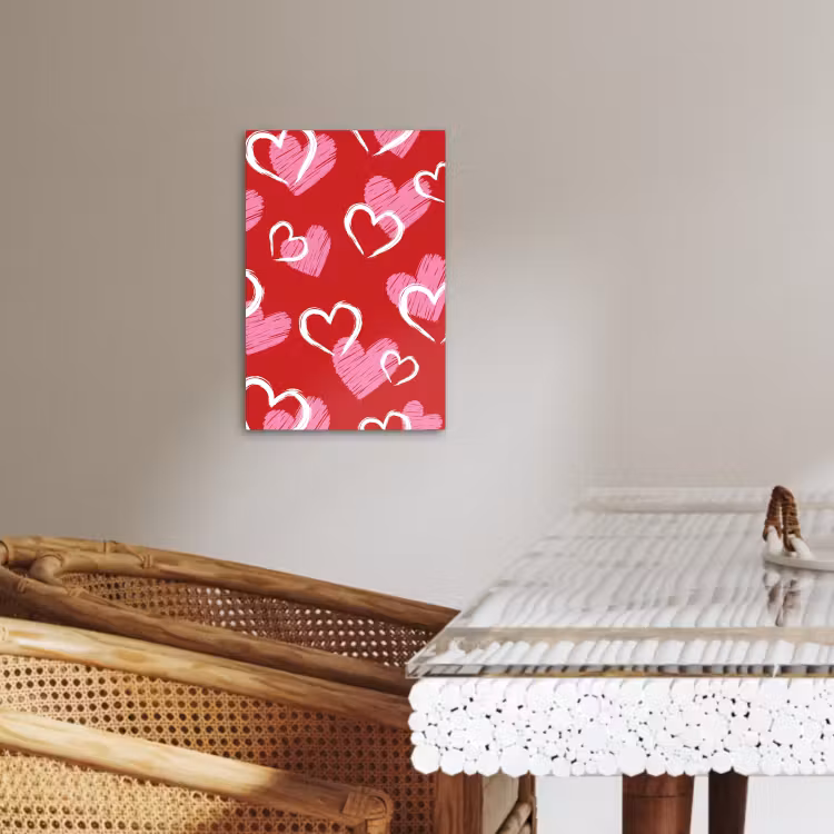 Dipinti su tela - Motivo - Cuori - Rosa - San Valentino — 2