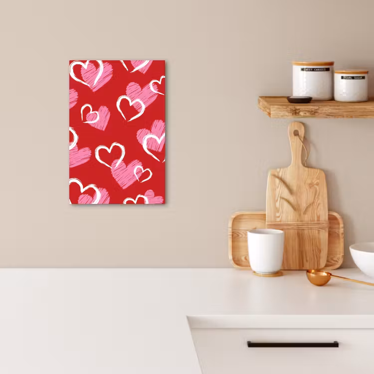 Dipinti su tela - Motivo - Cuori - Rosa - San Valentino — 4