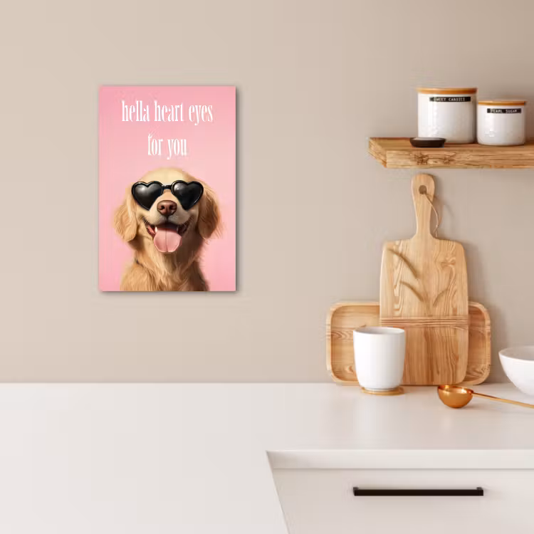Dipinti su tela - Occhiali da sole - Cuori - Cane - San Valentino — 2