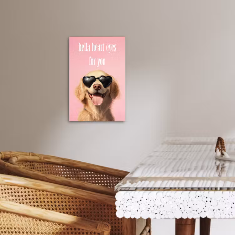 Dipinti su tela - Occhiali da sole - Cuori - Cane - San Valentino — 3