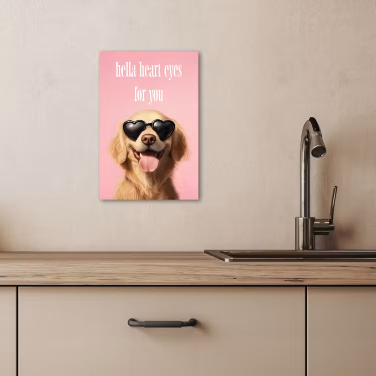 Dipinti su tela - Occhiali da sole - Cuori - Cane - San Valentino — 4