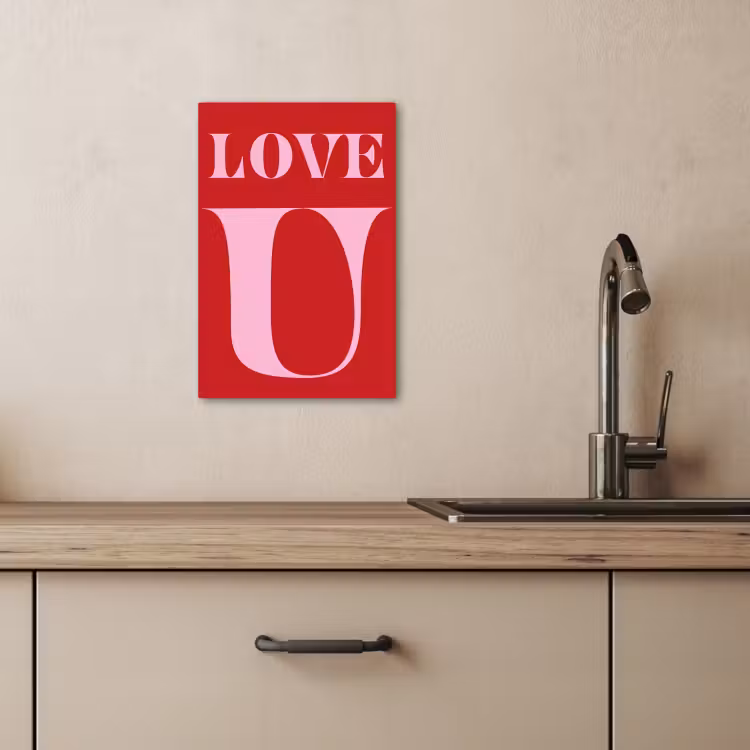 Dipinti su tela - Rosso - Amore - San Valentino - Rosa — 3