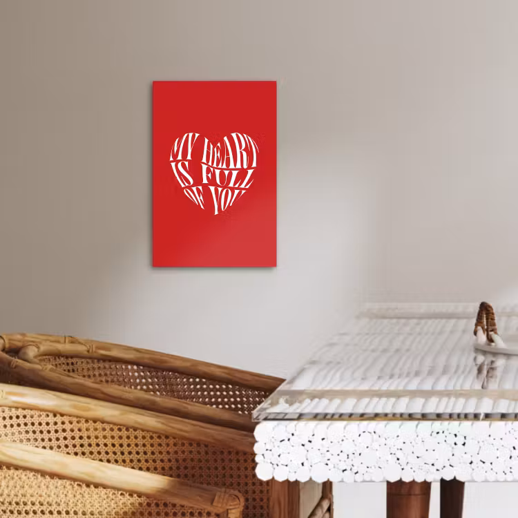 Dipinti su tela - Rosso - Cuore - Testo - San Valentino — 3