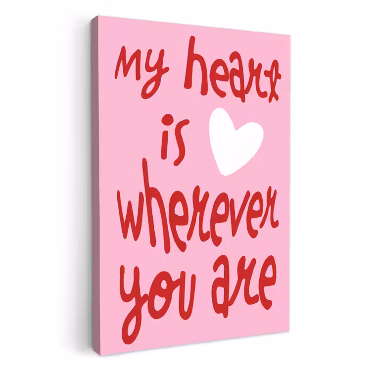Dipinti su tela - San Valentino - Cuore - Amore - Rosa — 1