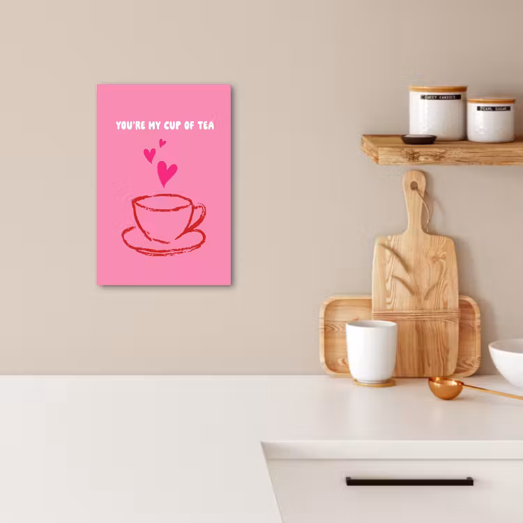 Dipinti su tela - Tè - Rosa - San Valentino - Testo — 2