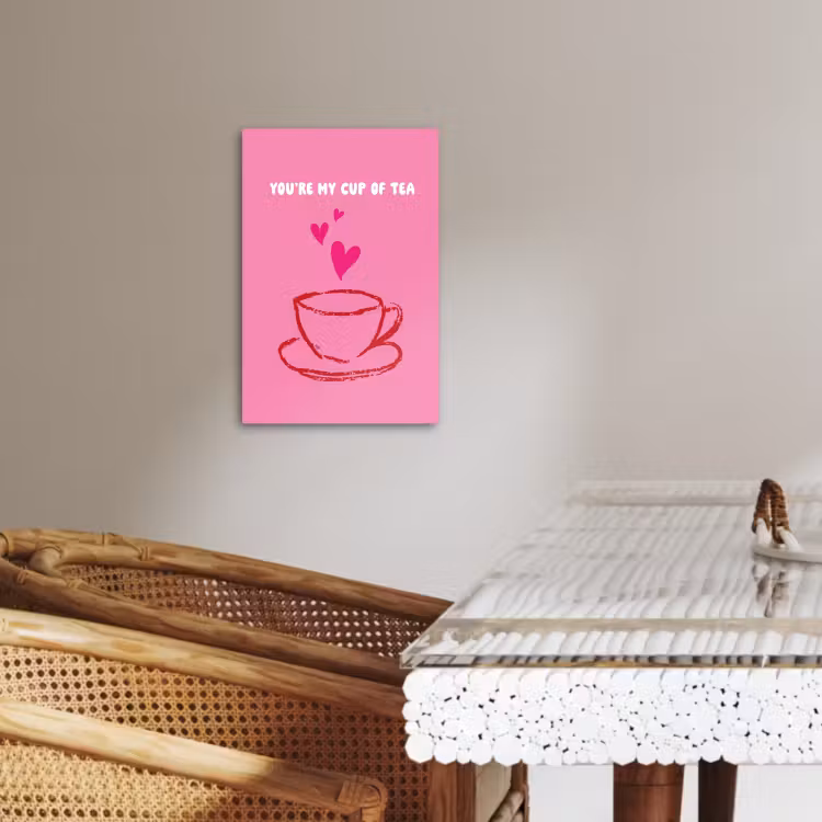 Dipinti su tela - Tè - Rosa - San Valentino - Testo — 3