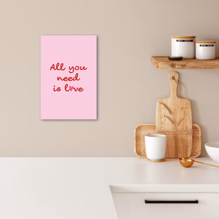 Dipinti su tela - Testo - Rosa - Amore - Cuore — 4