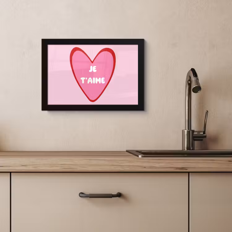 KitchenYeah - Cucina - Cornice per foto - Cuore - Francese - San Valentino - Rosa — 2