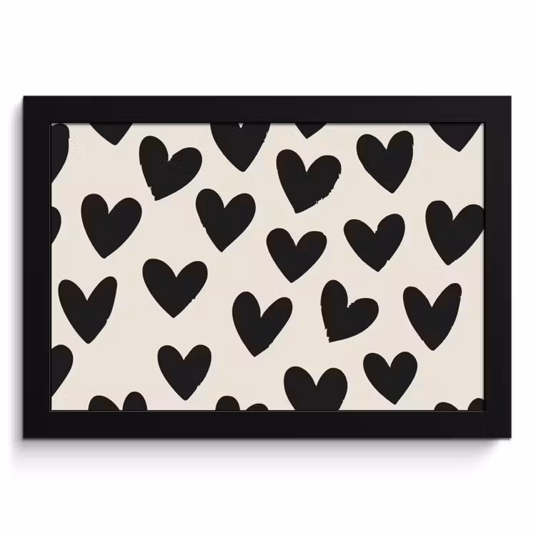 KitchenYeah - Cucina - Cornice per foto - Cuori - Nero - Beige — 1