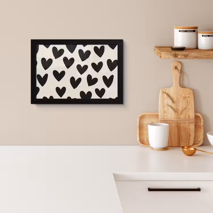 KitchenYeah - Cucina - Cornice per foto - Cuori - Nero - Beige — 2