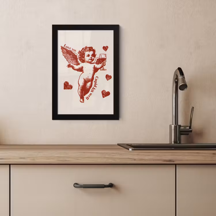 KitchenYeah - Cucina - Cornice per foto - Cupido - Cuori - Rosso - Classico — 3