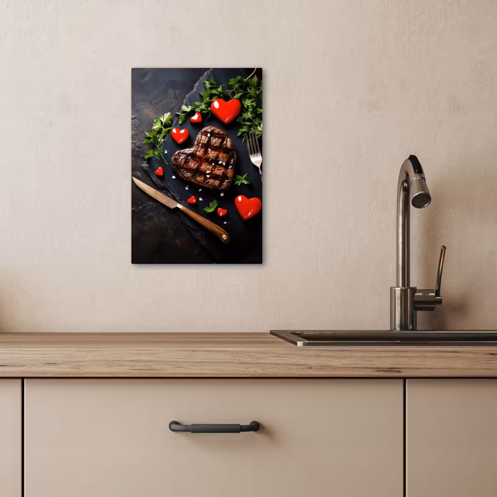 KitchenYeah - Cucina - Tela - Bistecca - Cuore - Posate — 1
