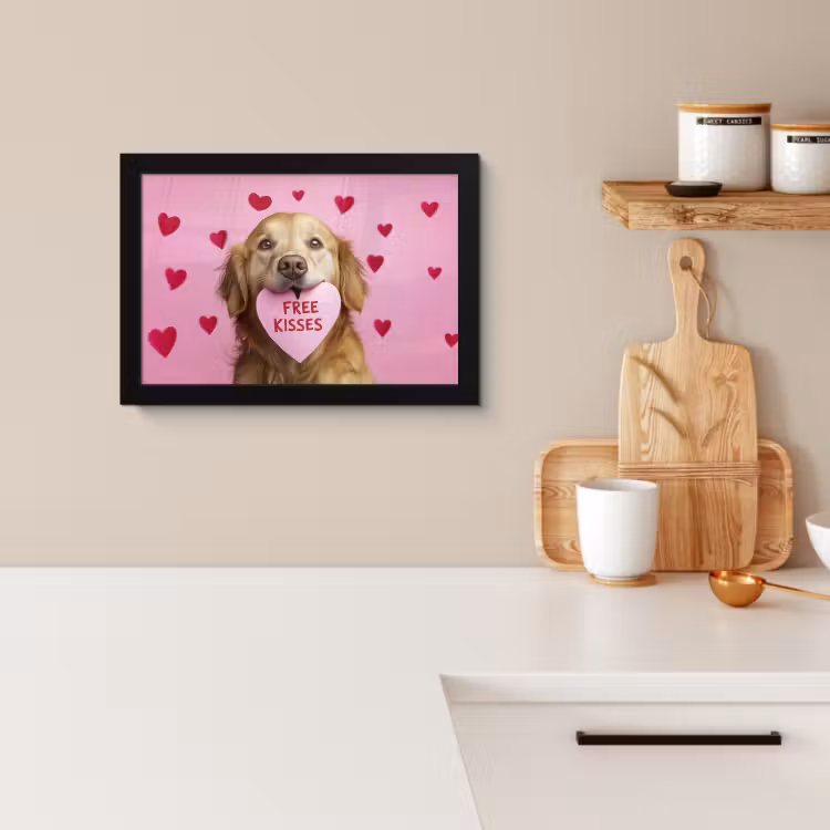 KitchenYeah - Cucina - Cornice per foto - Cane - Bacio - San Valentino - Cuori — 3