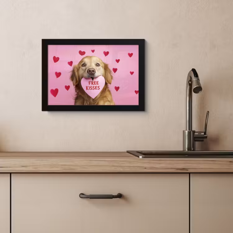 KitchenYeah - Cucina - Cornice per foto - Cane - Bacio - San Valentino - Cuori — 4