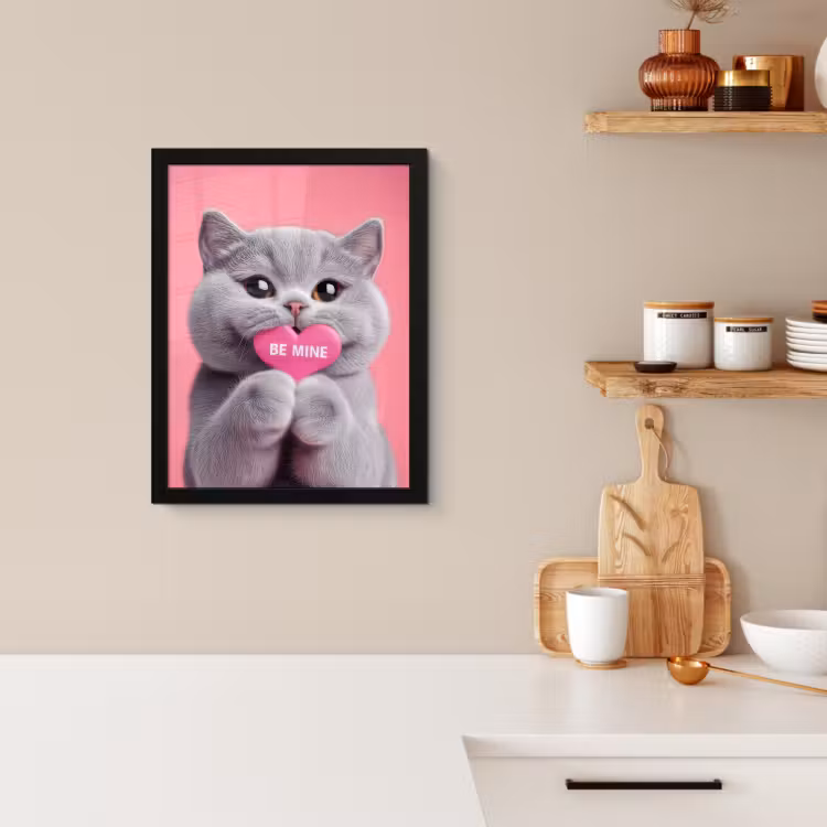 KitchenYeah - Cucina - Cornice per foto - Gatto - San Valentino - Rosa - Amore — 3