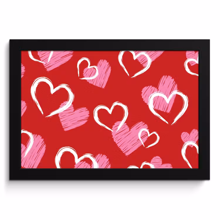 KitchenYeah - Cucina - Cornice per foto - Motivo - Cuori - Rosa - San Valentino — 1