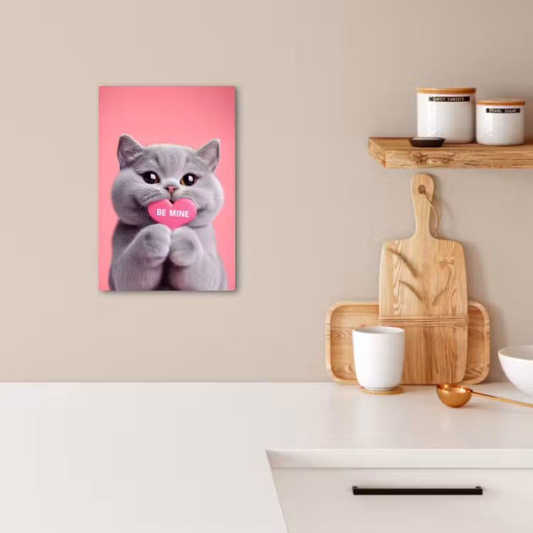 Dipinti su tela - Gatto - San Valentino - Rosa - Amore — 2