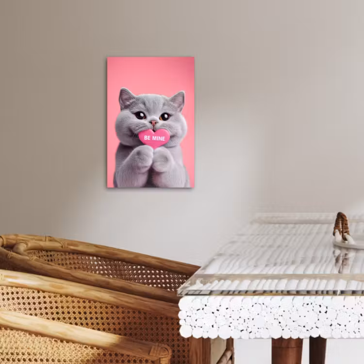 Dipinti su tela - Gatto - San Valentino - Rosa - Amore — 3