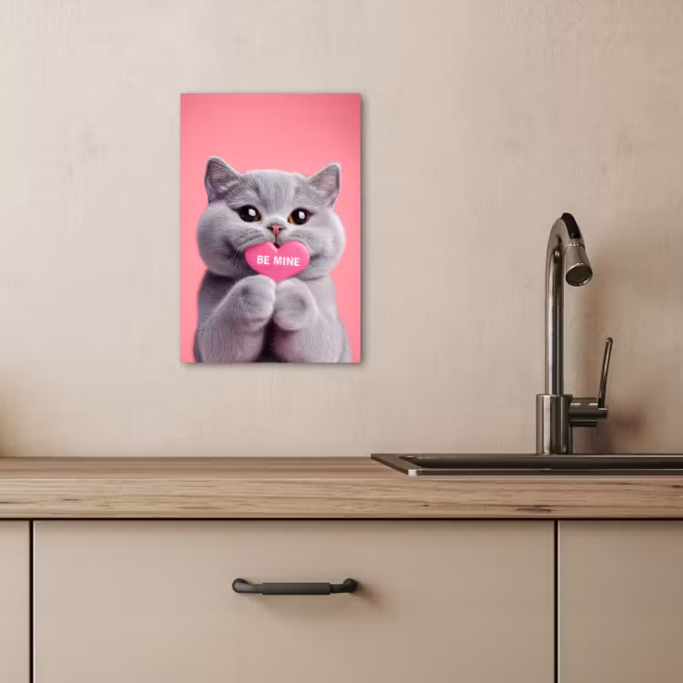 Dipinti su tela - Gatto - San Valentino - Rosa - Amore — 4